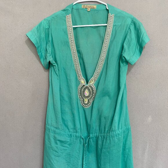 Twist n Wraps Other - Twist n Wraps by Niki Lagoon Cotton Beaded Tunic Cover Up Dress Size M